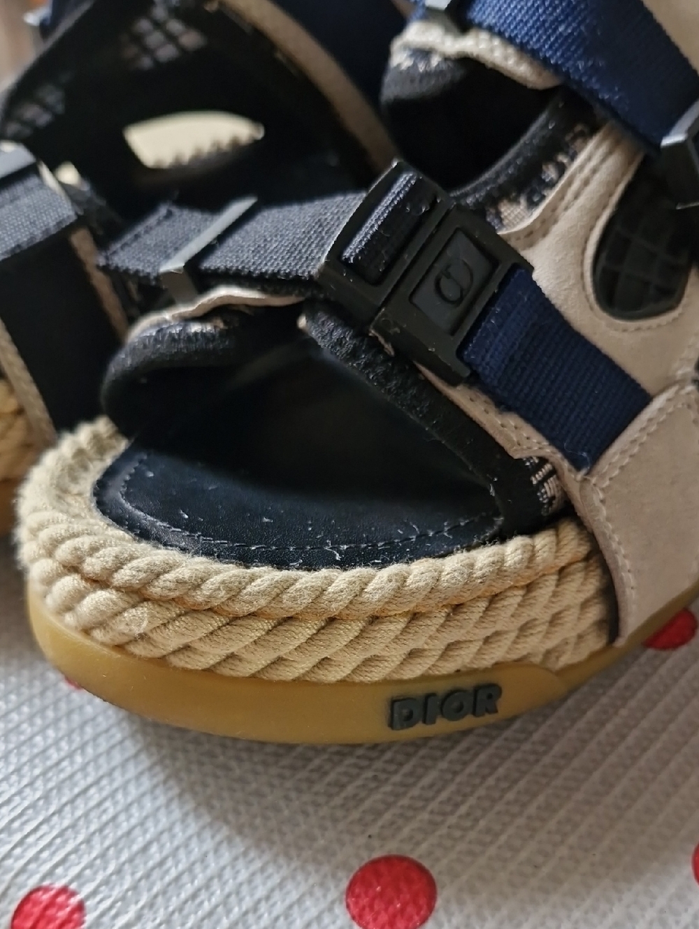 Christian Dior Atlas Navy & Beige  Sandals - Picture 8 of 10